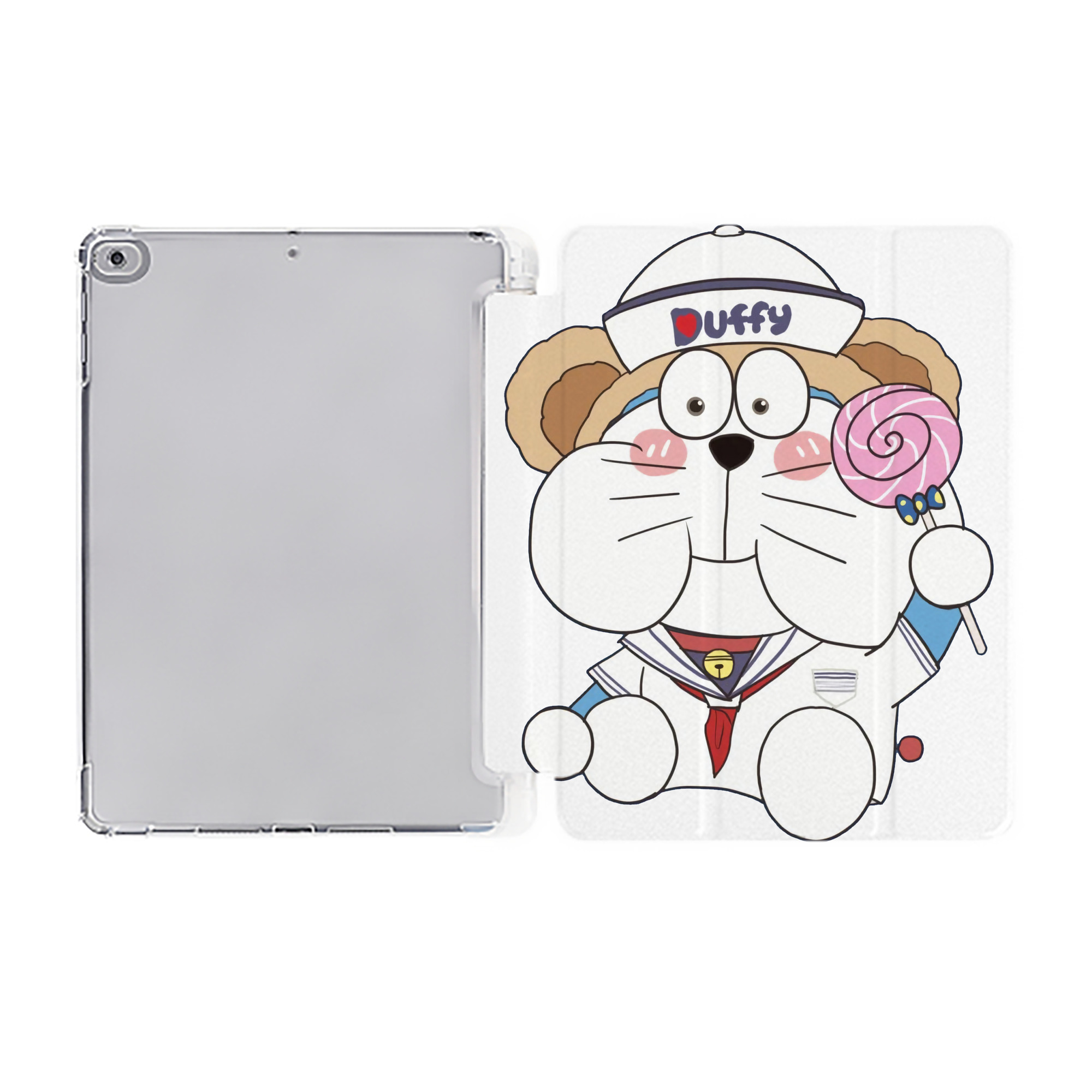 （画像用） ドラえもん Doraemon IPad ケース ペン収納付き 三つ折りスタンド PUレザー×シリコン 対応機種9.5/10.5/10.9インチ